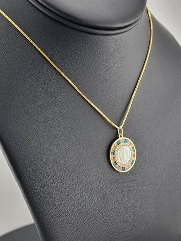 925 Sterling Silver Virgen Pendant Necklace – New with Tags