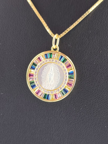 925 Sterling Silver Virgen Pendant Necklace – New with Tags