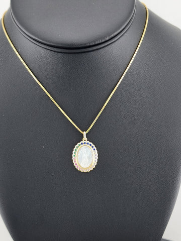 925 Sterling Silver Virgen Pendant Necklace – New with Tags