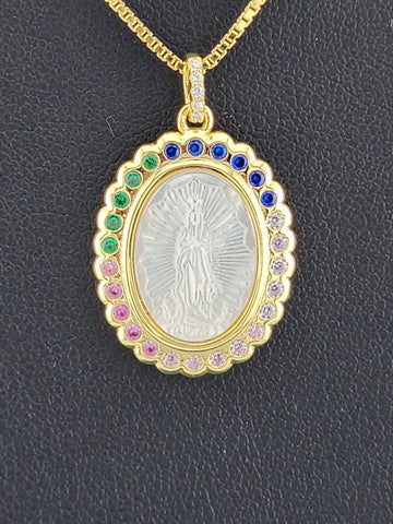 925 Sterling Silver Virgen Pendant Necklace – New with Tags