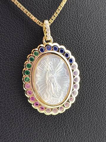 925 Sterling Silver Virgen Pendant Necklace – New with Tags