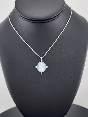 925 Sterling Silver Virgen Pendant Necklace – New with Tags