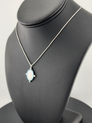 925 Sterling Silver Virgen Pendant Necklace – New with Tags