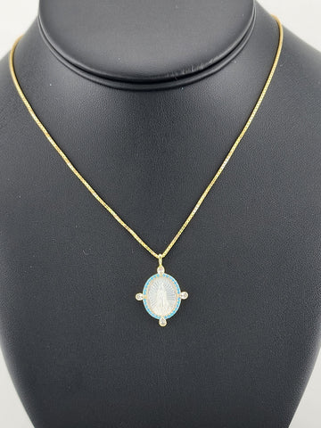 925 Sterling Silver Virgen Pendant Necklace – New with Tags