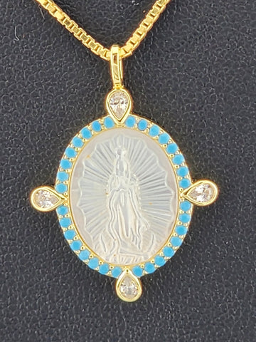 925 Sterling Silver Virgen Pendant Necklace – New with Tags