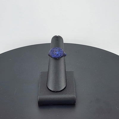Crystal Blues: Sterling Silver Multi CZ Statement Ring