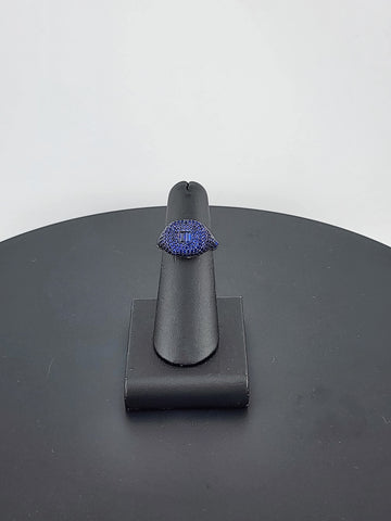 Crystal Blues: Sterling Silver Multi CZ Statement Ring