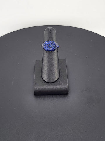 Crystal Blues: Sterling Silver Multi CZ Statement Ring
