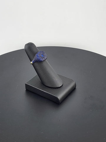 Crystal Blues: Sterling Silver Multi CZ Statement Ring