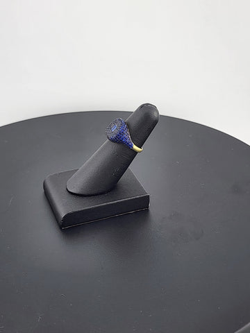 Crystal Blues: Sterling Silver Multi CZ Statement Ring