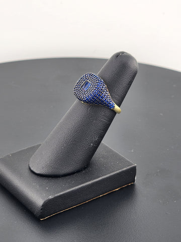 Crystal Blues: Sterling Silver Multi CZ Statement Ring