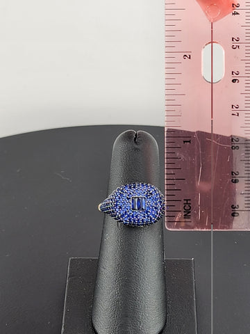 Crystal Blues: Sterling Silver Multi CZ Statement Ring