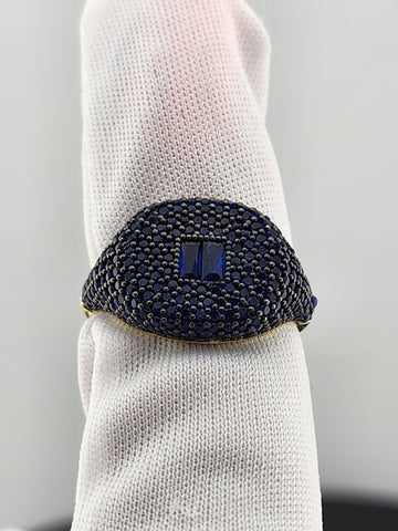 Crystal Blues: Sterling Silver Multi CZ Statement Ring