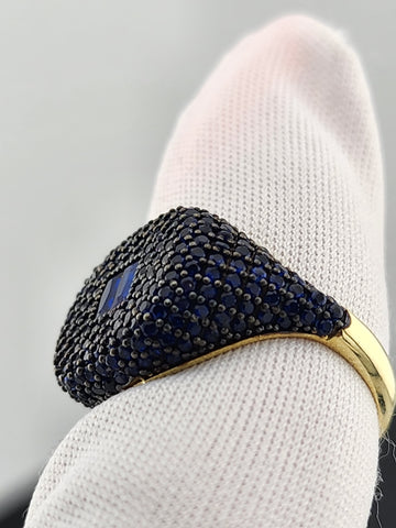 Crystal Blues: Sterling Silver Multi CZ Statement Ring