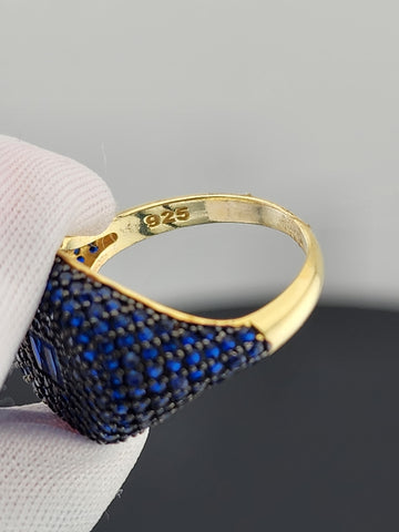 Crystal Blues: Sterling Silver Multi CZ Statement Ring