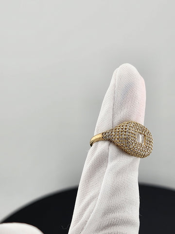 Crystal White: Sterling Silver Multi CZ Statement Ring