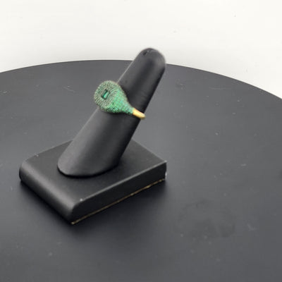 Crystal Green: Sterling Silver Multi CZ Statement Ring