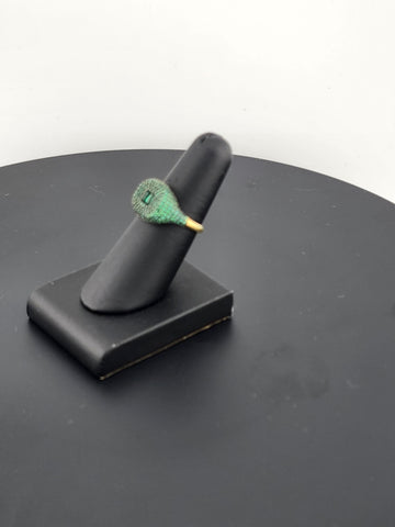 Crystal Green: Sterling Silver Multi CZ Statement Ring