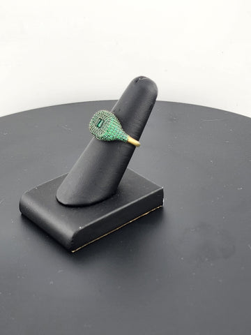 Crystal Green: Sterling Silver Multi CZ Statement Ring