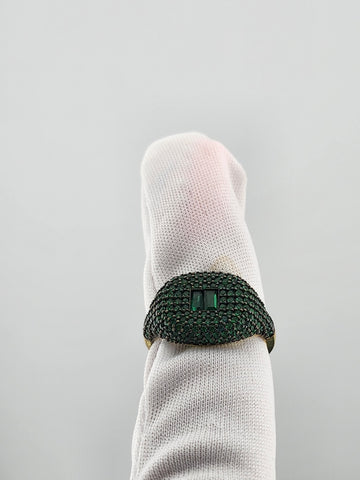 Crystal Green: Sterling Silver Multi CZ Statement Ring