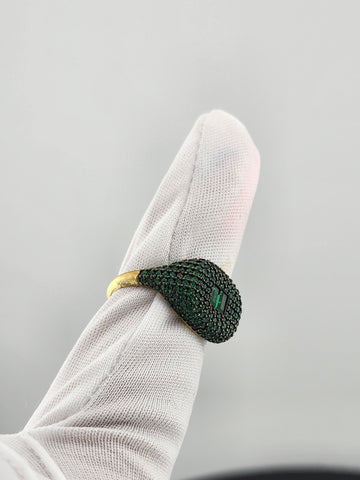 Crystal Green: Sterling Silver Multi CZ Statement Ring