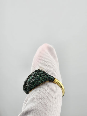 Crystal Green: Sterling Silver Multi CZ Statement Ring
