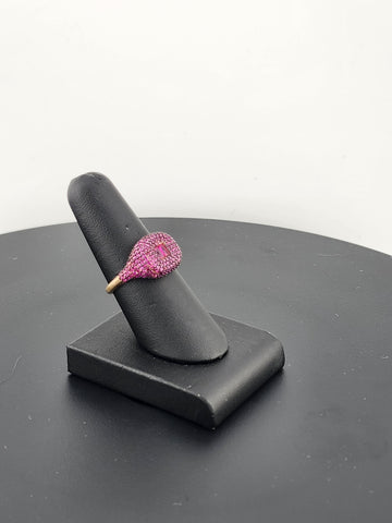 Crystal Purple: Sterling Silver Multi CZ Statement Ring