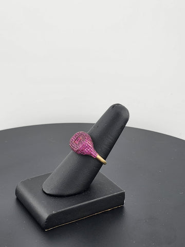 Crystal Purple: Sterling Silver Multi CZ Statement Ring