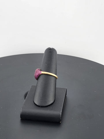 Crystal Purple: Sterling Silver Multi CZ Statement Ring