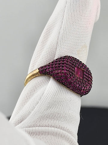 Crystal Purple: Sterling Silver Multi CZ Statement Ring