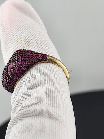 Crystal Purple: Sterling Silver Multi CZ Statement Ring