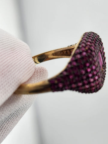 Crystal Purple: Sterling Silver Multi CZ Statement Ring
