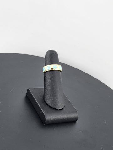 Happy Vibes: 925 Silver Blue Smiley Face Ring