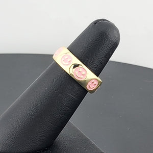 Happy Vibes: 925 Silver pink Smiley Face Ring