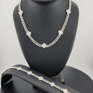 Charmed & Chic: Sterling Silver 925 Clover Jewelry Set