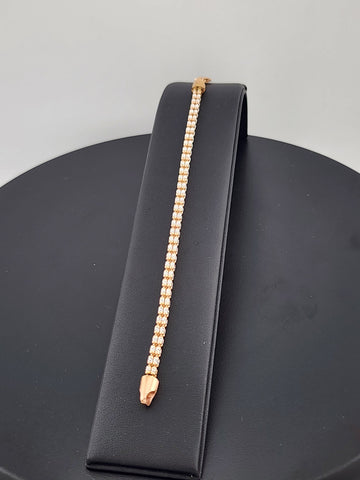 Rose Glow: Elegant 925 Silver Bracelet in Rose Gold