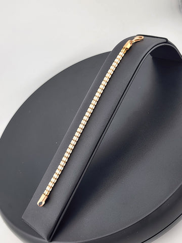 Rose Glow: Elegant 925 Silver Bracelet in Rose Gold