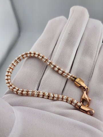 Rose Glow: Elegant 925 Silver Bracelet in Rose Gold