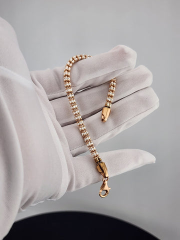 Rose Glow: Elegant 925 Silver Bracelet in Rose Gold