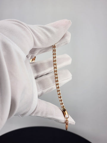 Rose Glow: Elegant 925 Silver Bracelet in Rose Gold