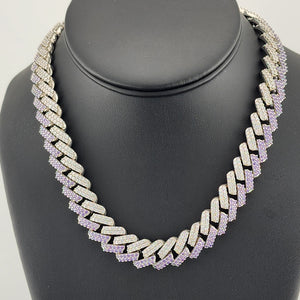 Glimmer Chic: Purple & White CZ Choker Necklace