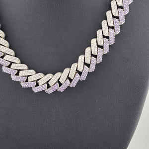 Glimmer Chic: Purple & White CZ Choker Necklace