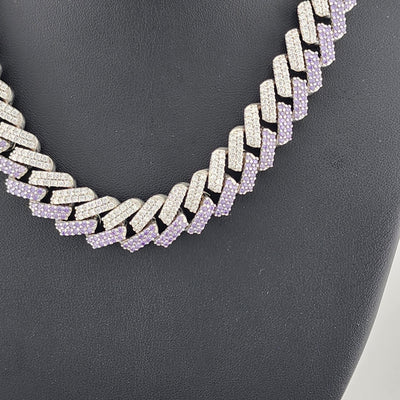 Glimmer Chic: Purple & White CZ Choker Necklace
