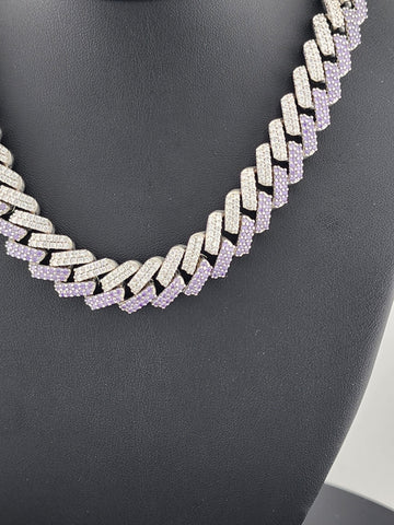 Glimmer Chic: Purple & White CZ Choker Necklace