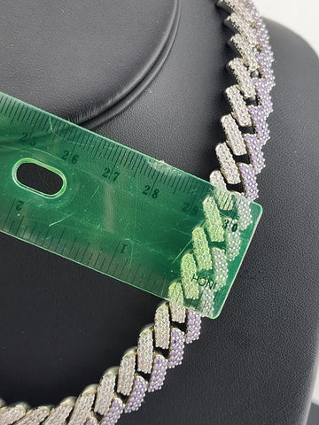Glimmer Chic: Purple & White CZ Choker Necklace