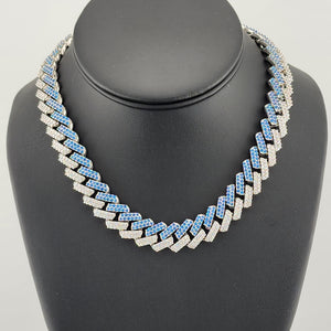 Glimmer Chic: Blue & White CZ Choker Necklace