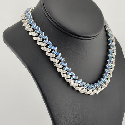 Glimmer Chic: Blue & White CZ Choker Necklace
