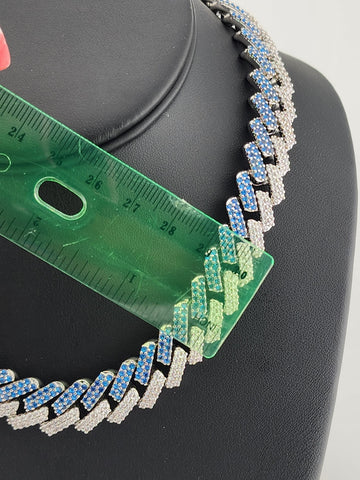 Glimmer Chic: Blue & White CZ Choker Necklace