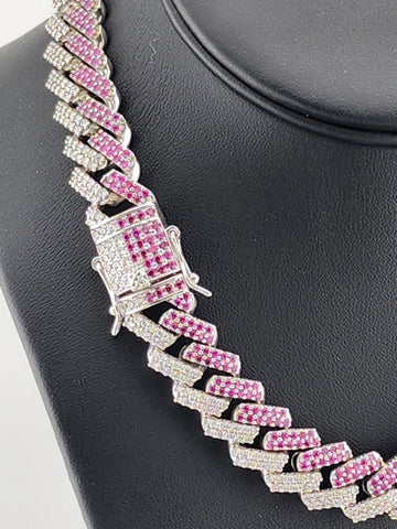 Glimmer Chic: Pink & White CZ Choker Necklace