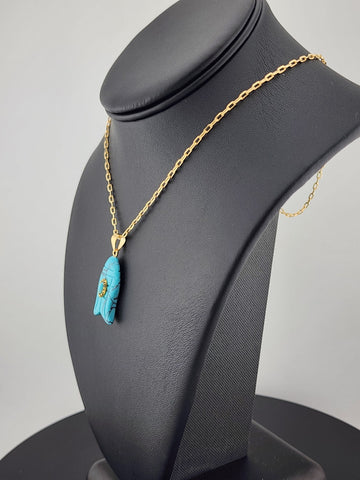 Under the Sea Vibes – Fish-Shaped Turquoise Necklace with Stone